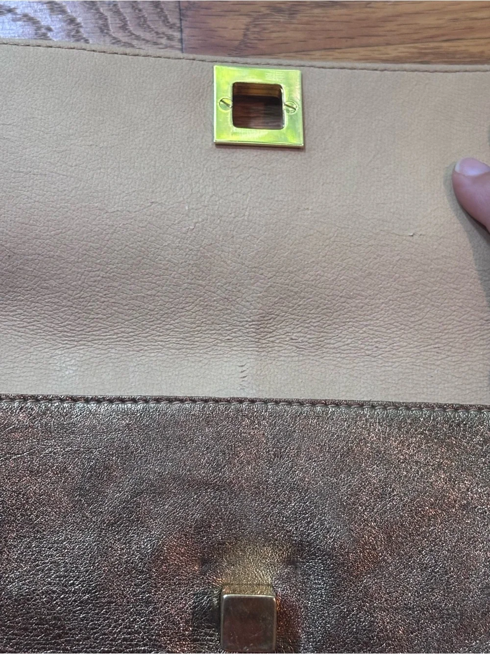 Vintage Furla Metallic Leather Crossbody Clutch Y2K Italian Designer Bag
